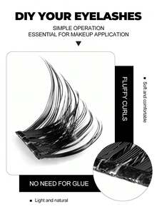 GROINNEYA 6 Rows Cluster Lashes Self Adhesive No Glue Individual Lashes Natural Look Volume Lash Cluster Eyelashes Extension (MJ05) - C - View 4