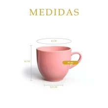MUNDO DA PORCELANA Pink Porcelain Coffee Cup Set 6 Pieces - World Of Porcelain - Baby Pink - View 6