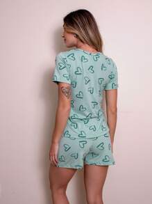 Women's Comfortable Suede Short Doll Pajamas REF: Camishort - 薄荷綠 - 查看 3