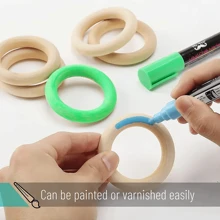 30 件木环，15 毫米 - 70 毫米木环可用，蕾丝环，工艺木环