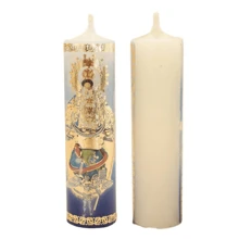 Paquete Con 12 Piezas Mini Cirio, Vela Docenera De Oración Decorada Con Virgen de San Juan de los lagos, Para Recuerdos, Decoración - Blanco - Ver 6