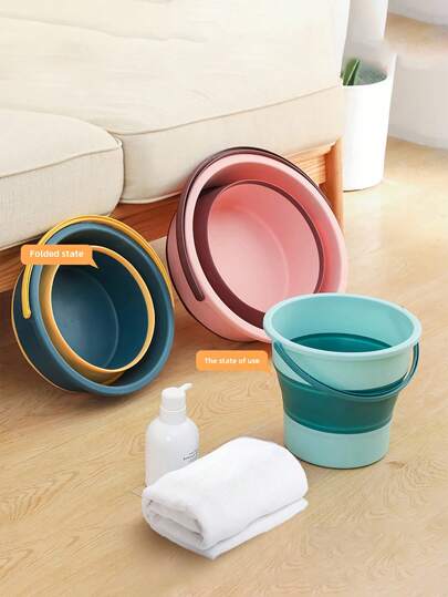 1pc Foldable Thick Water Bucket, Suitable For Fishing, Car Washing, Outdoor & Home Use, Large Capacity Portable Bucket