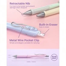 Pastel Mechanical Pencil Set 6PCS 0.5 & 0.7 Mm With 12 Tubes HB 2B Lead Refills, 3 Erasers, 9small Eraser Refills, Metal Clip For School Drawing Sketching Artists College Writing 6 Colors - 0.5&0.7 - 查看 5