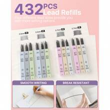 Pastel Mechanical Pencil Set 6PCS 0.5 & 0.7 Mm With 12 Tubes HB 2B Lead Refills, 3 Erasers, 9small Eraser Refills, Metal Clip For School Drawing Sketching Artists College Writing 6 Colors - 0.5&0.7 - 查看 3