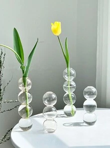 1 Stück Glas Blasen Hydroponik Vase, einzigartiger kugelförmiger Glas Blumenvase, kreative niedliche Einzelknospen Flasche, geeignet für Heimdekoration, Hochzeitstisch Mittelstücke