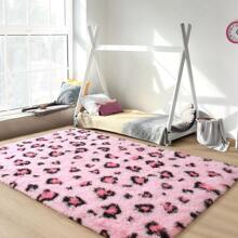 Living Room Rug 6x9 Area Rug For Kids Room Fluffy Bedroom Rug  Leopard/Cheetah Print Rug Fuzzy Nusery Rug For Girls Boys Modern Faux Fur Rugs Washable Carpets - 粉色 - 查看 4