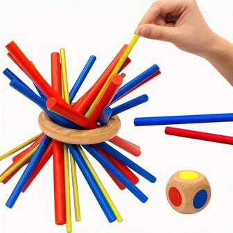 1 Set Of 27pcs Wooden Sticks, Game Rods, Party Entertainment Toys, Fun Family Game - Balance And Patience Training - Christmas, Thanksgiving Party Creative Wooden Stick Toy