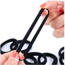 Kit 144 Black Elastic Hair Bands For Ponytail Hair - màu đen - Xem 2