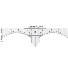 50 piezas Regla para cejas, etiquetas adhesivas desechables de regla para microblading de cejas, herramienta de medición para microblading de tatuaje - Blanco - Ver 6