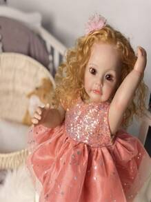 Reborn Dolls Full Silicone Body, Implanted Golden Curls, Realistic Painted Skin, Kids Birthday Toy - Nhiều màu - Xem 3