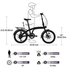 20" Folding Bike Steel Frame 7 Speed  City Bike - Purple - View 3