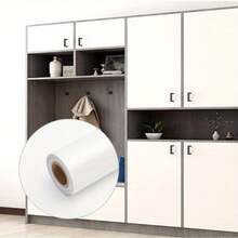 Furniture Stickers 5m Waterproof PVC Film Roll Self-Adhesive Covering Film For Kitchen Storage Countertops (White) - Variant1 - View 6