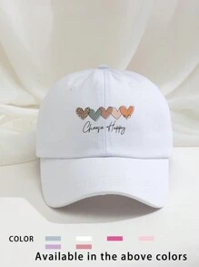 1 boné de beisebol ajustável e respirável com estampa "Chaafe Happy", chapéu de sol para golfe ao ar livre, chapéu de sol moderno com aba curva para mulheres e homens, adequado para todas as estações. - boné de baseball - Ver 1