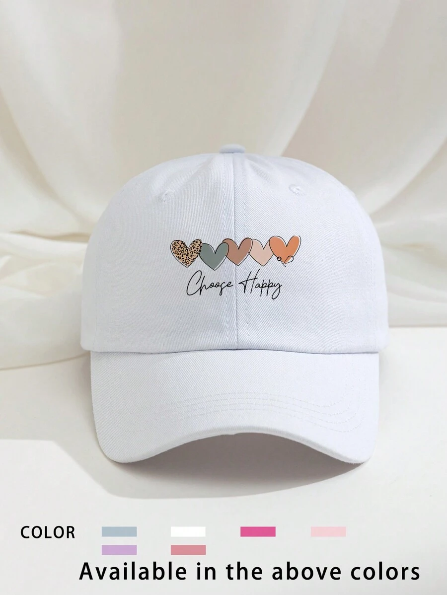 1 boné de beisebol ajustável e respirável com estampa "Chaafe Happy", chapéu de sol para golfe ao ar livre, chapéu de sol moderno com aba curva para mulheres e homens, adequado para todas as estações. - boné de baseball - Ver 1