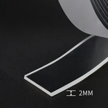 2 rollos de cinta adhesiva de doble cara nano reutilizable, lavable, para el hogar y la oficina - Blanco - Ver 2