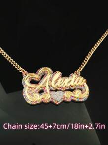 定制亚克力“Bing”名字项链，亮色名字链，个性化生日礼物，磨砂金，时尚，多彩，复古，简约，男女皆宜，休闲，可爱，定制，个性化，独特，送给他的理想礼物，送给她的理想礼物，送给男朋友，女朋友，爸爸，妈妈，家人，朋友，周年纪念日，生日，毕业典礼，舞会，派对，舞会季，定制时尚文字项链，复古服饰，女士珠宝 - golden - 查看 4