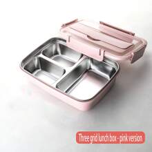 1 件 3 隔层不锈钢午餐盒，大容量，防漏，便携式食品容器圣诞礼物，学校用品 - 黑色 - 查看 17