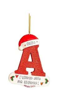 1 pieza Adorno de Navidad de acrílico en forma de letra, Decoración navideña para el árbol de Navidad "Feliz Navidad", Adornos de letra manuscrita del alfabeto de 26 letras para decorar el árbol de Navidad, Regalos de Navidad Feliz Año Nuevo 2025, Navidad - Rojo y blanco - Ver 20