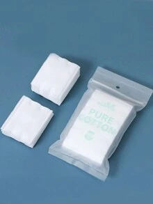 Almohadilla facial de doble cara, almohadilla desmaquillante, compresa facial húmeda, almohadilla de borde grueso para presionar, paquete pequeño, almohadilla portátil en bolsa, adecuada para salón de belleza, maquillador, combinación de cosméticos, camping, viaje de negocios, viaje, vacaciones, hombres, mujeres, novias, regalos, accesorios - Blanco - Ver 2