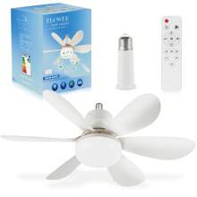 Ceiling Fans With Lights And Remote Control 20 Inch Low Profile Socket Fan Light With 6 Reversible Blades 3 Speeds Ceiling Fan For Bedroom Living Room Dining Room