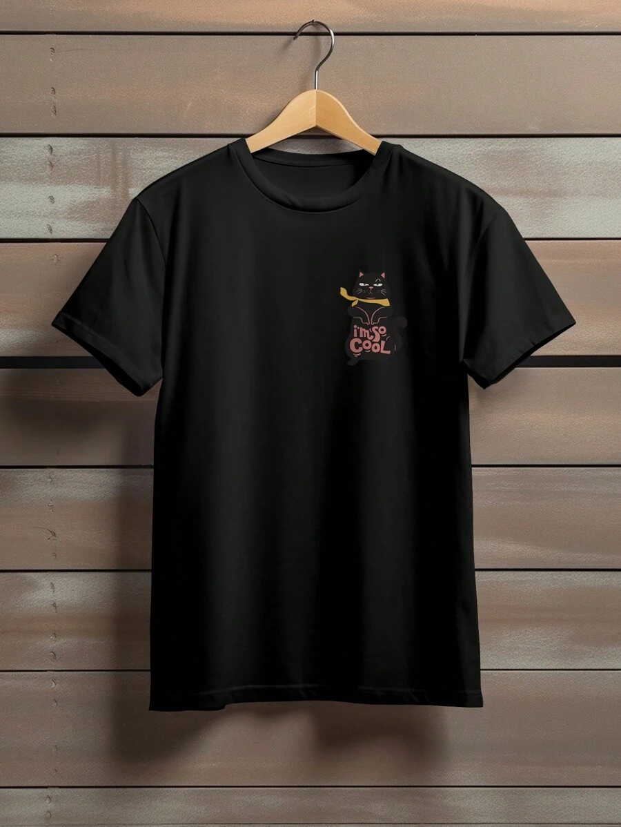 T-Shirt Gothic Cat Meme Emo Shirt Ref 1330 FLUXOGEEK - màu đen - Xem 1