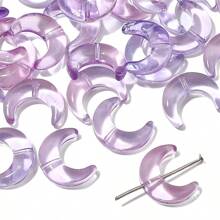 10pcs 15x12mm Glass Transparent Moon Shaped Frame Spacer Beads, Used For Jewelry Making DIY Special Connection Necklace Bracelet Earring Pendant Craft Supplies
