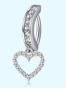 1pc 14G Navel Piercing Jewelry, Cute Pink CZ Heart Bow Flower Dangle Navel Ring, Women 14G Stainless Steel Elegant Dangle Navel Piercing, Valentine's Day - Multicolor - View 9