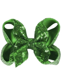 1 件儿童蝴蝶结亮片花朵发夹，多功能 4 季头饰，适合休闲、节日、派对 - 亮片款 - 查看 6