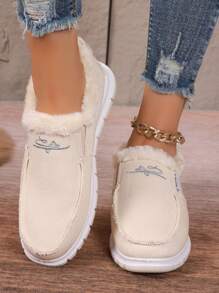 Women's Fashionable Thick Sole Sneakers, Casual Outdoor Warm Shoes, Comfortable Low-Top Sports Shoes, Suitable For Autumn Winter