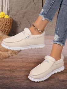 Women's Fashionable Thick Sole Sneakers, Casual Outdoor Warm Shoes, Comfortable Low-Top Sports Shoes, Suitable For Autumn Winter