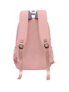 Women's Waterproof Nylon School Backpack - Hồng - Xem 2