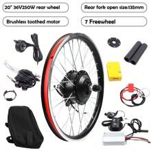 SENDERPICK Electric Bike Conversion Kit 20 Inch E-Bike Conversion Kit 36V Electric Bike Front Wheel/Rear Wheel Conversion Kit Motor E-Bike Conversion Kit - Black - View 4