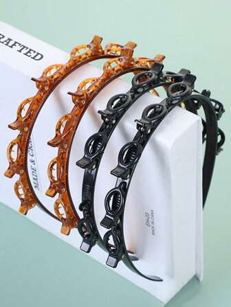 1件装时尚编发工具，慵懒发夹，女士夏季洗脸刘海发带，高耸头饰健身发带，发箍，发圈发带，化妆发带，发饰