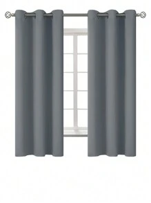 Estelar Textiler Solid Color Single Panel Curtain, Minimalist Polyester Single Panel Blackout Curtain For Bedroom And Living Room - Grey - View 16