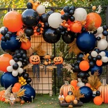 Bộ vòng hoa bóng bay cao su Halloween nhiều màu sắc, thích hợp cho đám cưới, tiệc sinh nhật, tân gia, tiết lộ giới tính, ngày của người chết, đồ trang trí trong nhà và ngoài trời cho phòng - Nhiều màu - Xem 1