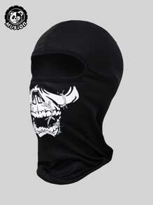 Musion 1pc Skeleton Balaclava Ghost Face Mask Horror Head Cover Cycling Outdoor Sport - Black and White - View 2
