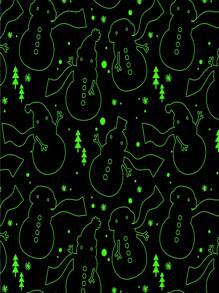 1 件法兰绒夜光圣诞夜毯，圣诞夜光毯，适用于床、沙发、旅行、空调，适合送礼 - 綠色 - 查看 11