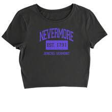 Nevermore Academy Wednesday Cropped T-Shirt - Black - View 1