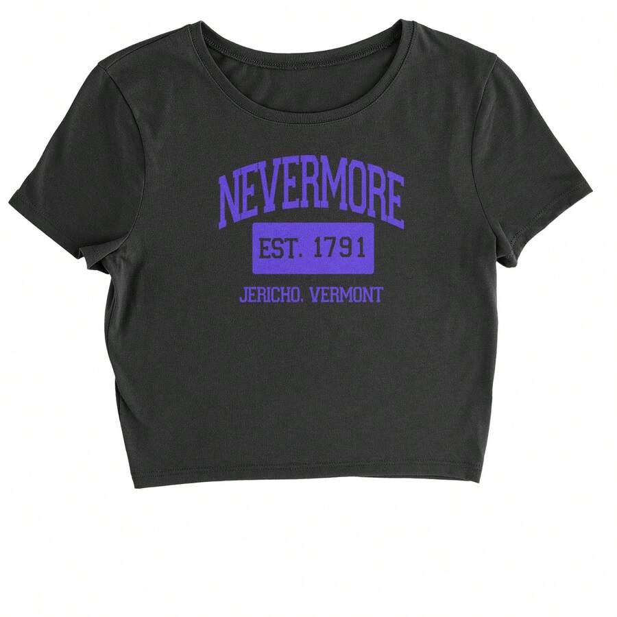 Nevermore Academy Wednesday Cropped T-Shirt - Black - View 1