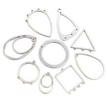 5pcs 316 Stainless Steel Charms Geometry Metal Stamping Blanks DIY Porous Connector Pendant Necklace Earring Accessories