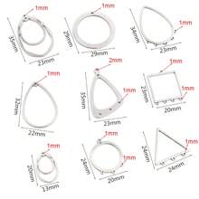 5pcs 316 Stainless Steel Charms Geometry Metal Stamping Blanks DIY Porous Connector Pendant Necklace Earring Accessories