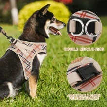 MoNiBloom No Pull Dog Harness W/Leash Set, Reflective Soft Puppy Padded Vest For Walking, Training, Easy To Put On Medium Dogs - 米色 - 查看 7
