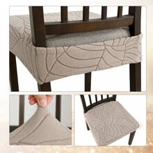 1/4 Pieces Of Chair Seat Cover With Leaf Pattern, Elastic, Detachable And Washable Chair Protection Cover, Suitable For Home Decoration Of Hotels, Restaurants And Banquets.