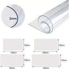 PVC Table Protector Clear Table Cloth Transparent Waterproof PVC Table Cover 1.5mm Thick Wipeable Desk Pad For Dining Room - 100x250cm - View 3