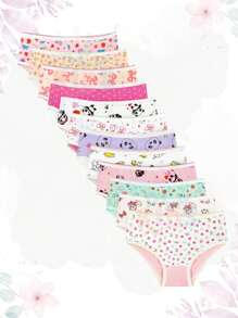 Printed Children's Panties Kit 12 Pieces Cotton DCP Kids - 彩色 - 查看 1
