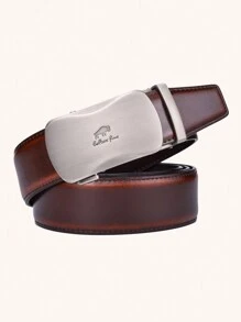 1pc Men's Casual Ratchet Leather Belt Casual, Business, Boyfriend Husband Father Dad Men Gift, Daily Wear, Fashion, Teen, Outdoor, Vacation, Athletic, Travel, Street, Boho, Vintage Fall, Autumn, Halloween Autumn-Winter Accessories,Suitable For Teens, Youth,Men,Casual, Outdoor, Athletic, Vacation, Graduation Gifts, Birthday, Daily Wear - Champagne - View 2