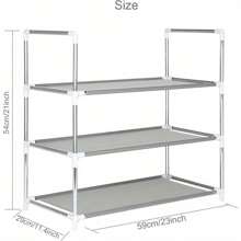 3/4/5 Tier Shoe Rack Metal Frame Small Shoe Storage Organiser Non-Woven Fabric Layer Space-Saving And Versatile Stackable Shoe Shelf For Closet Entryway Hallway