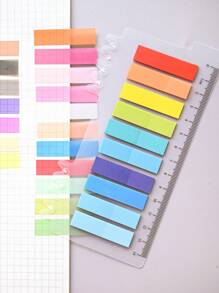 200 张便签，1 张索引贴纸，半透明色，每张便签 10 种不同颜色款式，学生书籍，用品，标签贴纸，办公用品，分类贴纸 - 彩色 - 查看 3