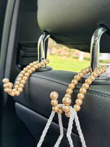 2 pièces Crochet pour siège de voiture, crochet de stockage en perle pour utilisation intérieure de voiture pour sièges arrière - Taille Unique - Voir 12