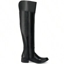 Women's Over-The-Knee Boots In Elegant Lined Leather - 206-Đen - Xem 2